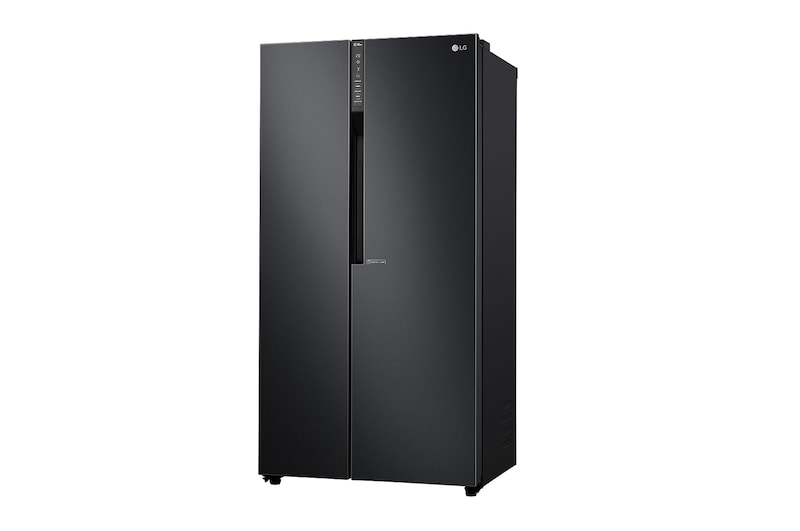 LG 626L Flat Door Side by Side Fridge, in Matte Black Finish, GS-B680MBL