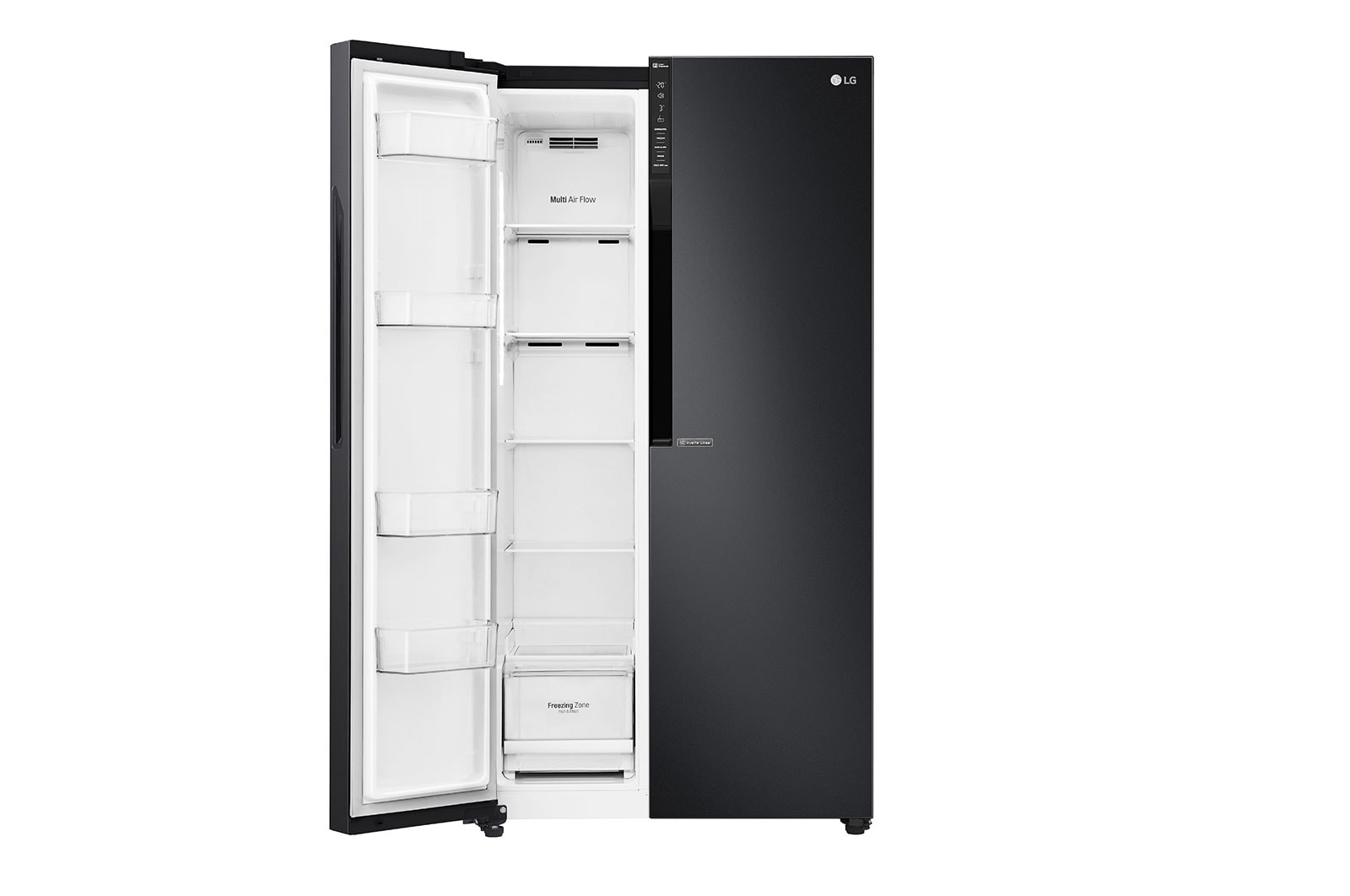 LG 626L Flat Door Side by Side Fridge, in Matte Black Finish, GS-B680MBL