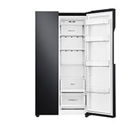 LG 626L Flat Door Side by Side Fridge, in Matte Black Finish, GS-B680MBL