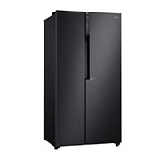 LG 626L Flat Door Side by Side Fridge, in Matte Black Finish, GS-B680MBL