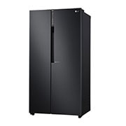 LG 626L Flat Door Side by Side Fridge, in Matte Black Finish, GS-B680MBL