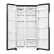 LG 626L Flat Door Side by Side Fridge, in Matte Black Finish, GS-B680MBL