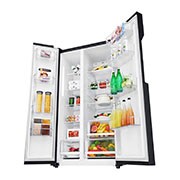 LG 626L Flat Door Side by Side Fridge, in Matte Black Finish, GS-B680MBL