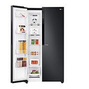 LG 626L Flat Door Side by Side Fridge, in Matte Black Finish, GS-B680MBL