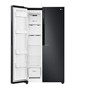 LG 626L Flat Door Side by Side Fridge, in Matte Black Finish, GS-B680MBL