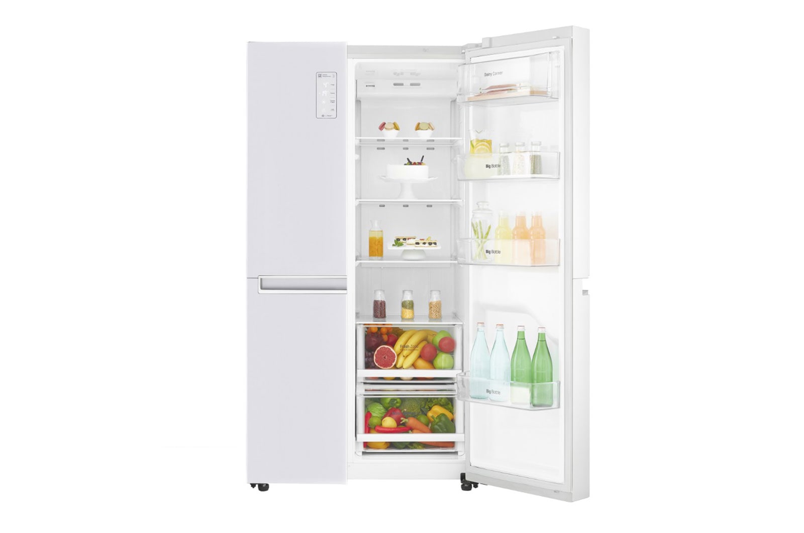 LG 642L Side by Side Fridge With 3 Star Energy Rating, GS-B680WL