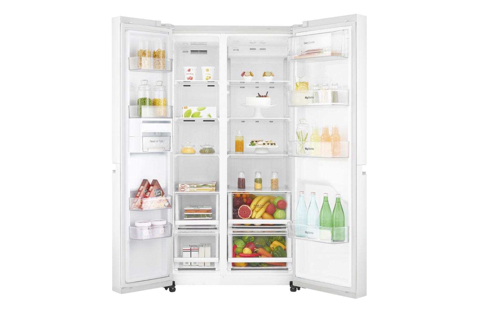 LG 642L Side by Side Fridge With 3 Star Energy Rating, GS-B680WL