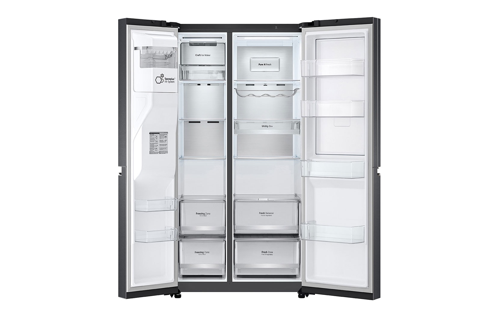 LG 635L Side by Side Fridge with Craft Ice™ , GS-D635MBLC