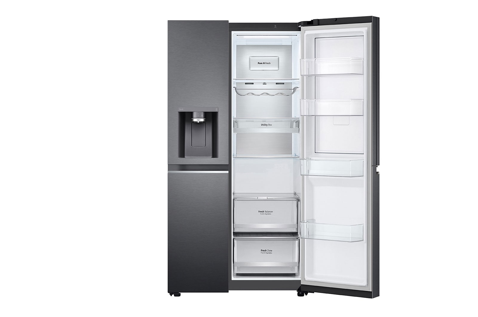 LG 635L Side by Side Fridge with Craft Ice™ , GS-D635MBLC