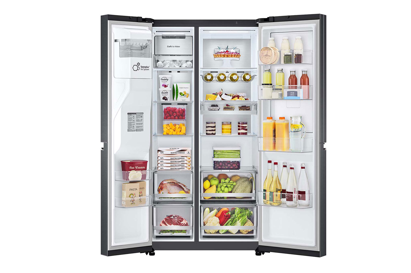 LG 635L Side by Side Fridge with Craft Ice™ , GS-D635MBLC