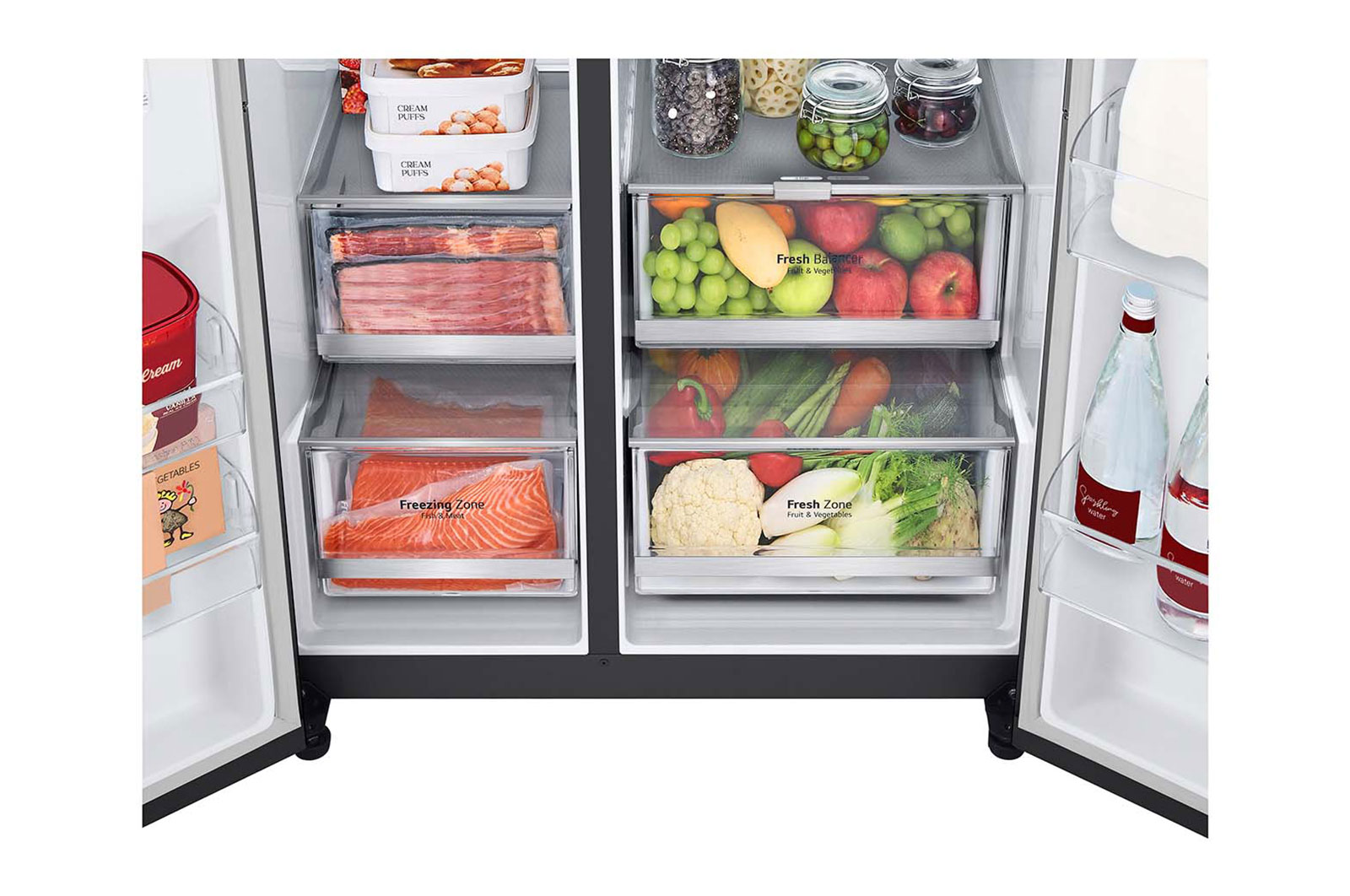 LG 635L Side by Side Fridge with Craft Ice™ , GS-D635MBLC