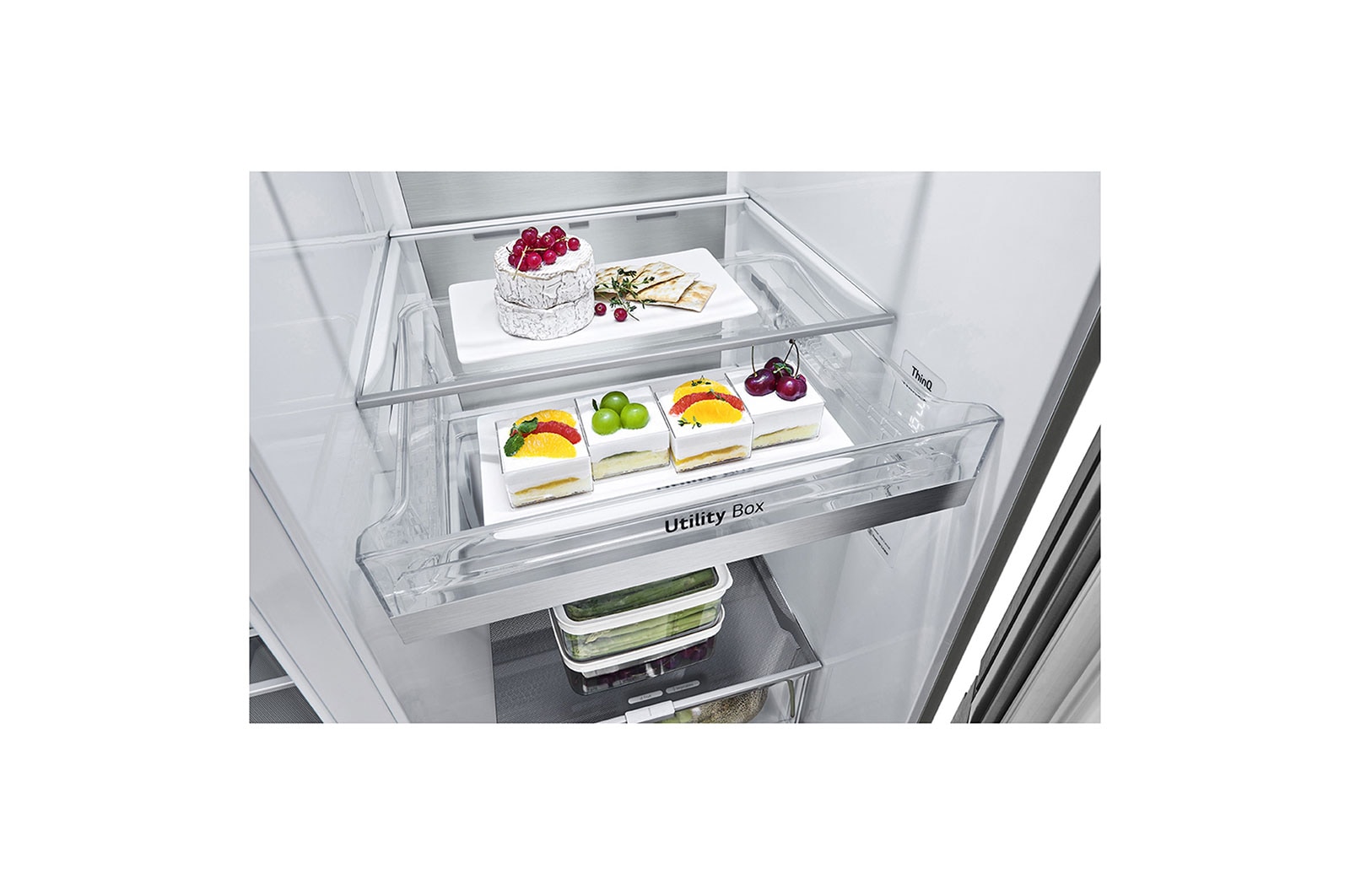 LG 635L Side by Side Fridge in Stainless Finish, GS-D635PLC