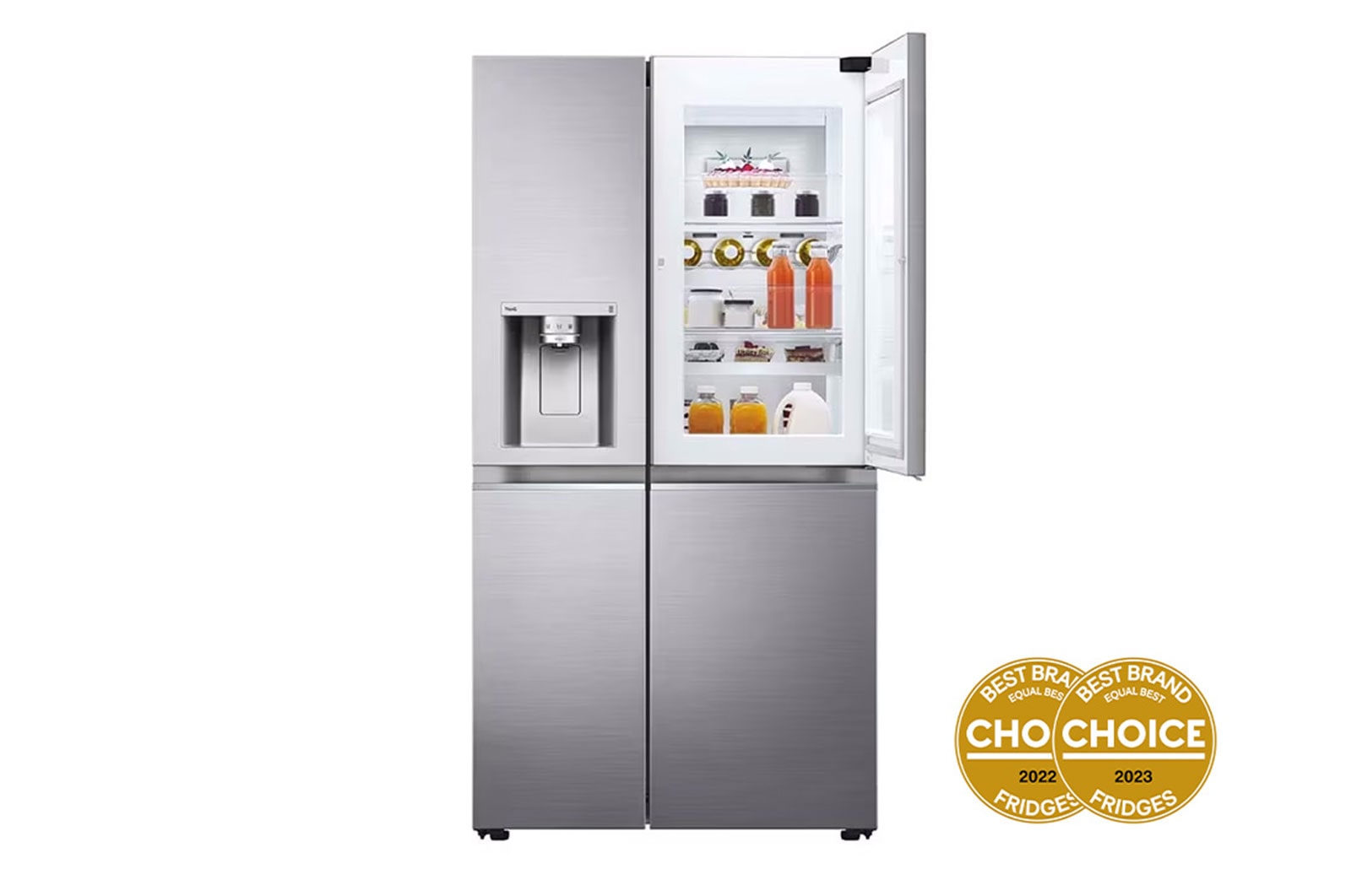 LG 635L Side by Side Fridge in Stainless Finish, GS-D635PLC