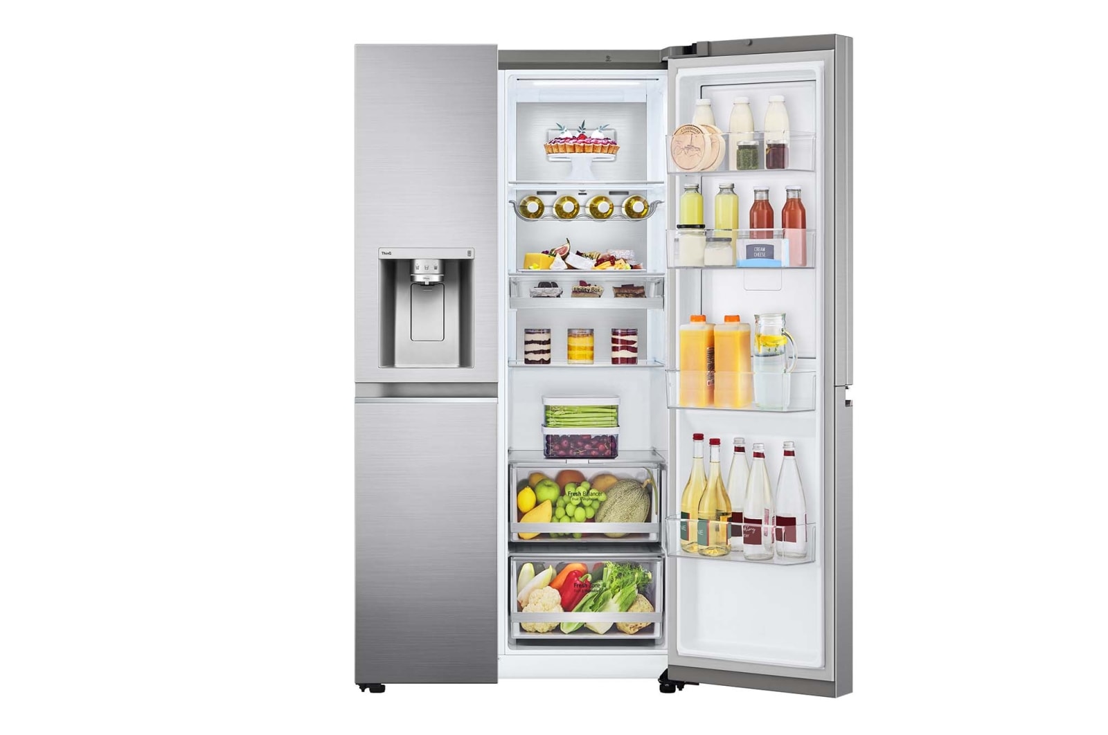 LG 635L Side by Side Fridge in Stainless Finish, GS-D635PLC