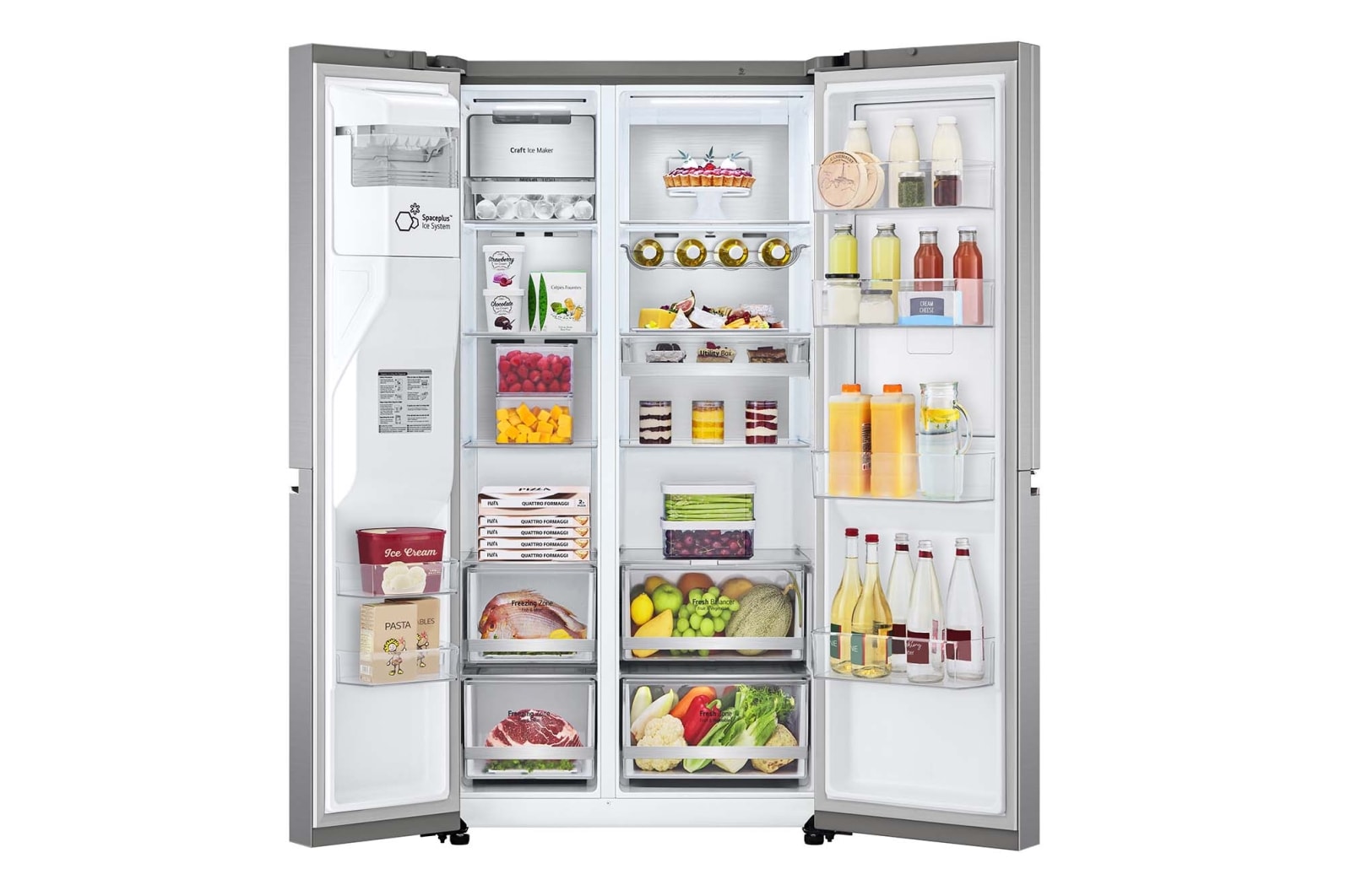 LG 635L Side by Side Fridge in Stainless Finish, GS-D635PLC