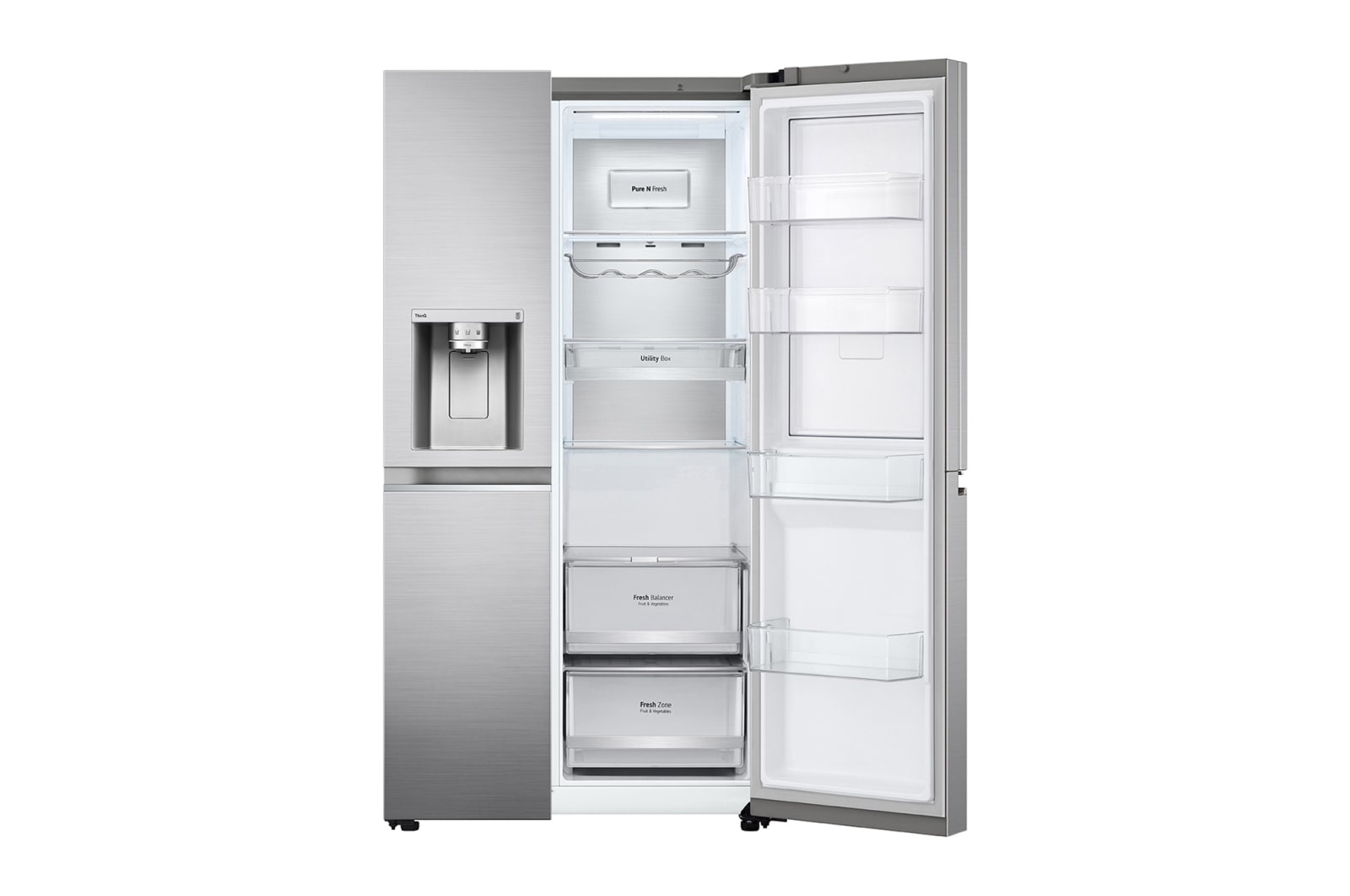 LG 635L Side by Side Fridge in Stainless Finish, GS-D635PLC