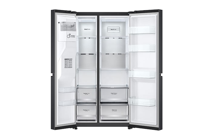 LG 635L Side by Side Fridge - Plumbed, GS-L600MBL