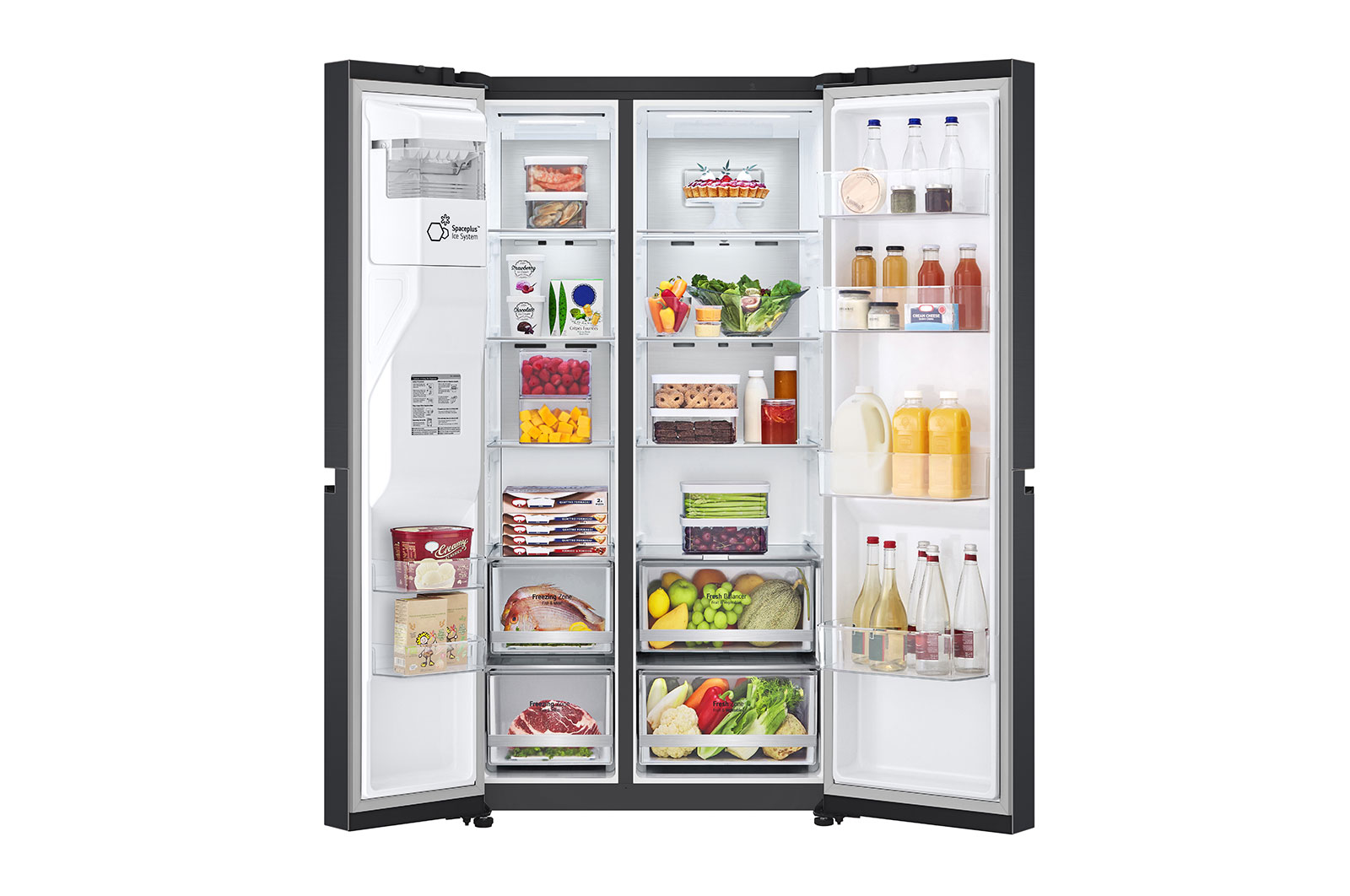 LG 635L Side by Side Fridge - Plumbed, GS-L600MBL