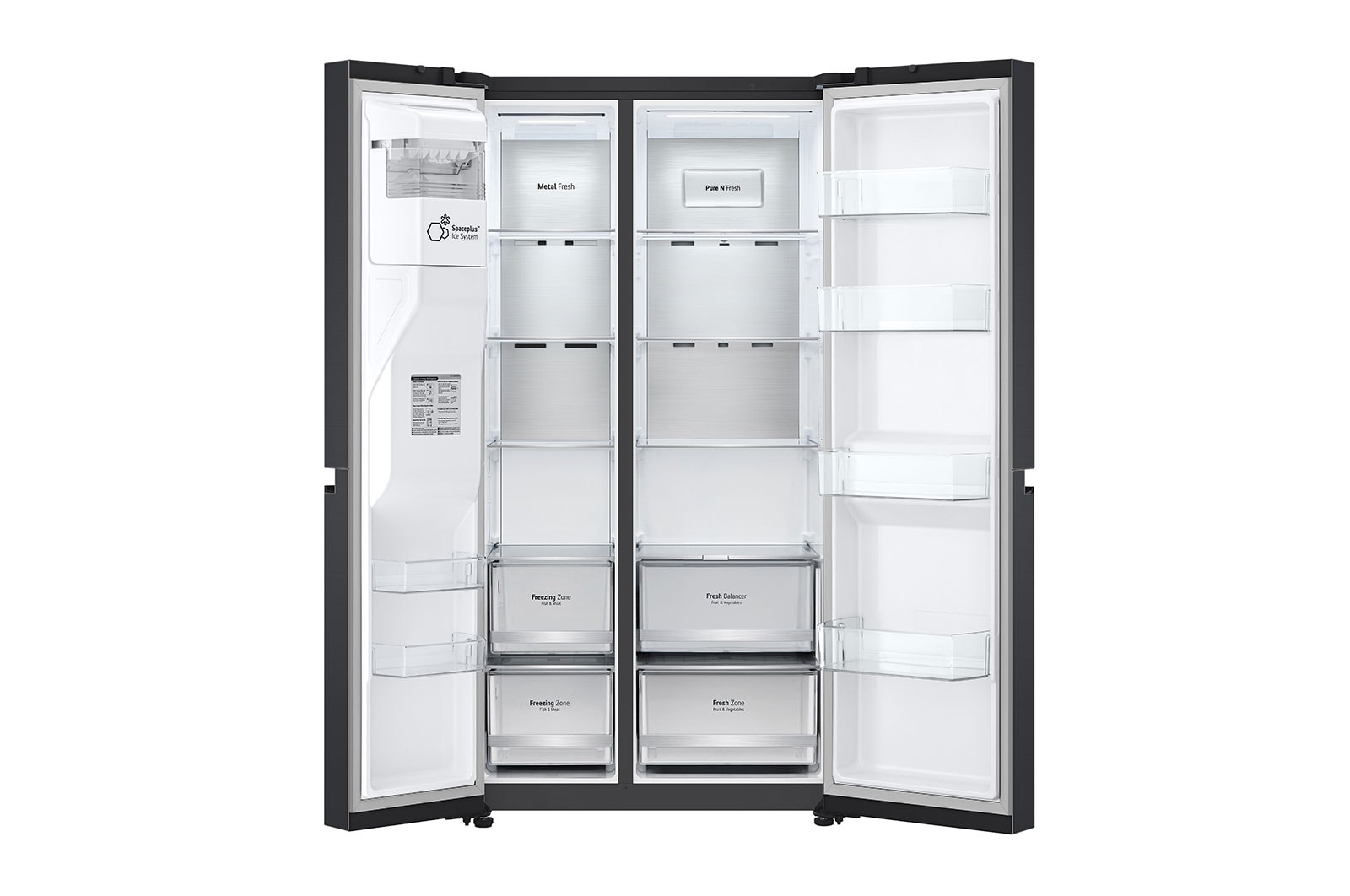 LG 635L Side by Side Fridge - Plumbed, GS-L600MBL