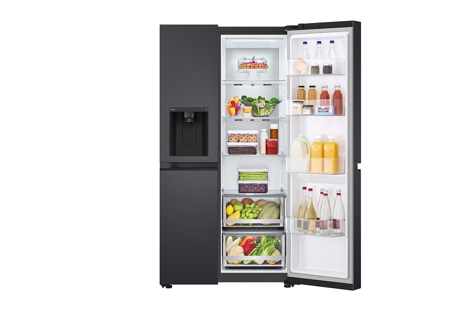 LG 635L Side by Side Fridge - Plumbed, GS-L600MBL