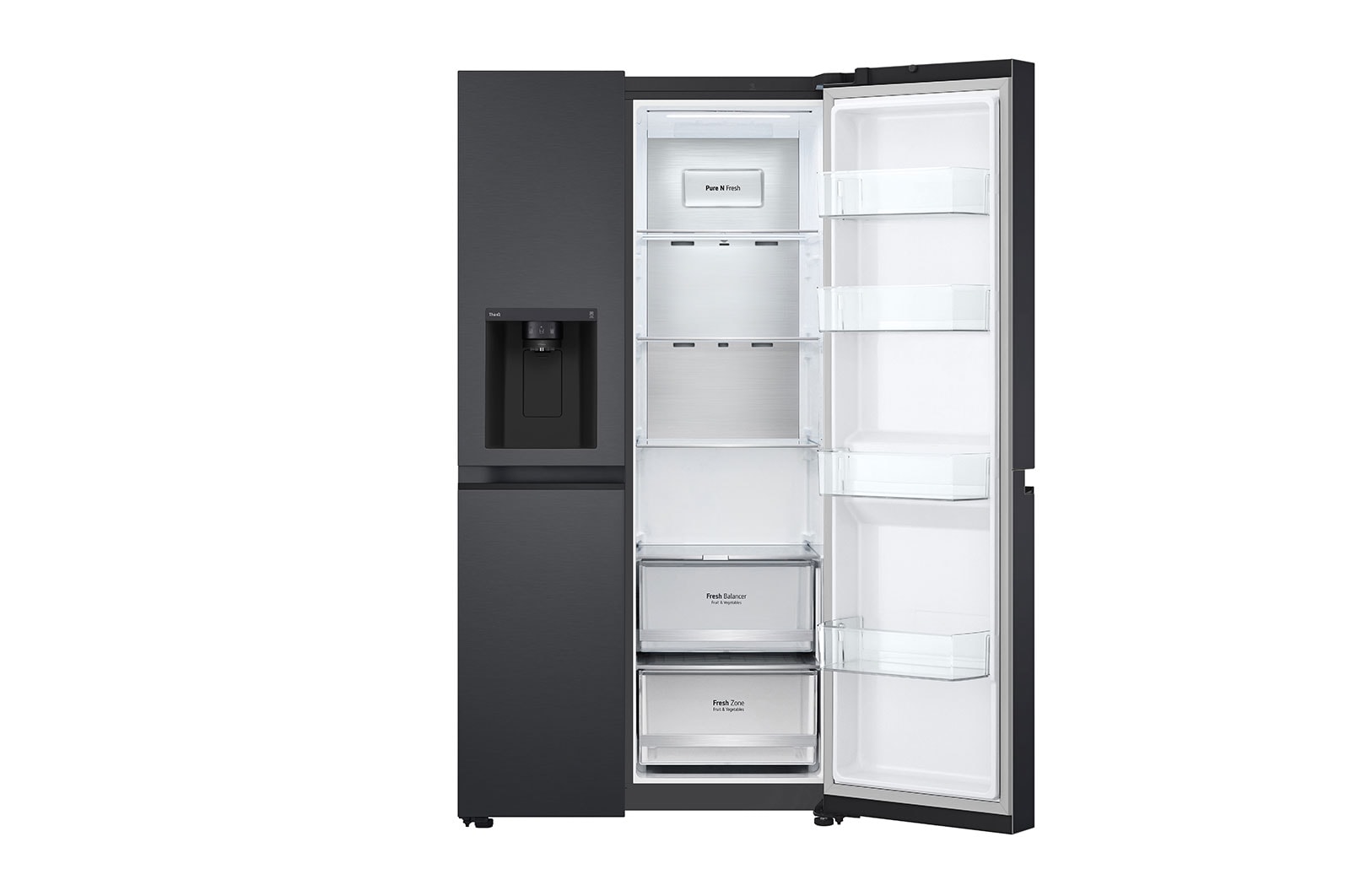 LG 635L Side by Side Fridge - Plumbed, GS-L600MBL