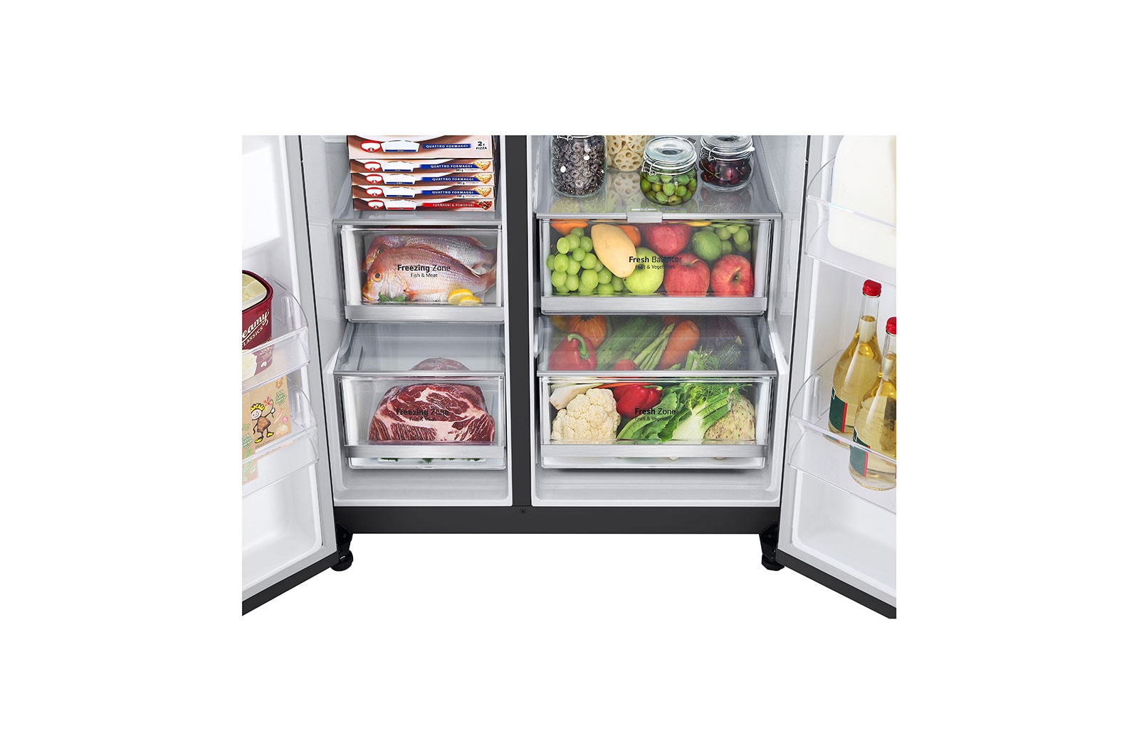 LG 635L Side by Side Fridge - Plumbed, GS-L600MBL