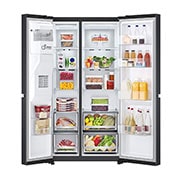 LG 635L Side by Side Fridge with Ice & Water Dispenser, GS-L600MBL