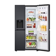 LG 635L Side by Side Fridge with Ice & Water Dispenser, GS-L600MBL
