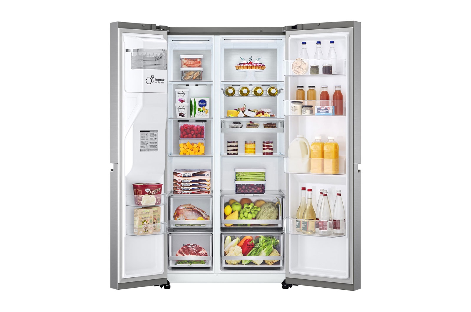 LG 635L Side by Side Fridge in Stainless Finish, GS-L635PLF