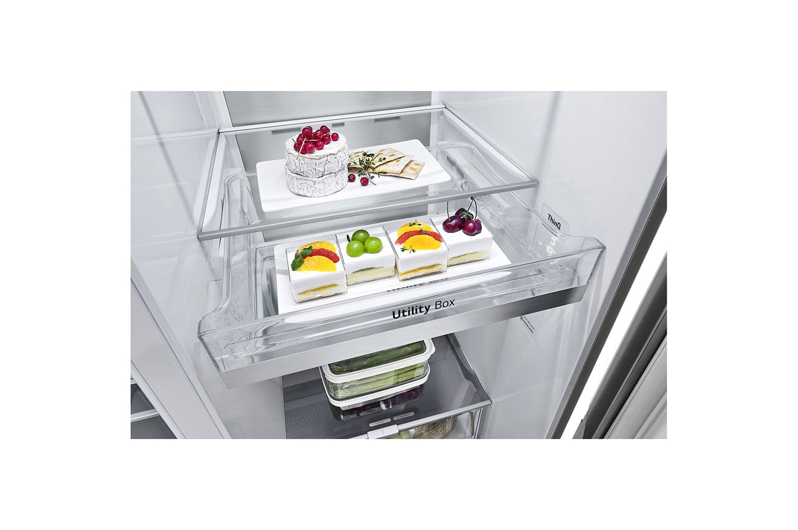 LG 635L Side by Side Fridge in Stainless Finish, GS-L635PLF