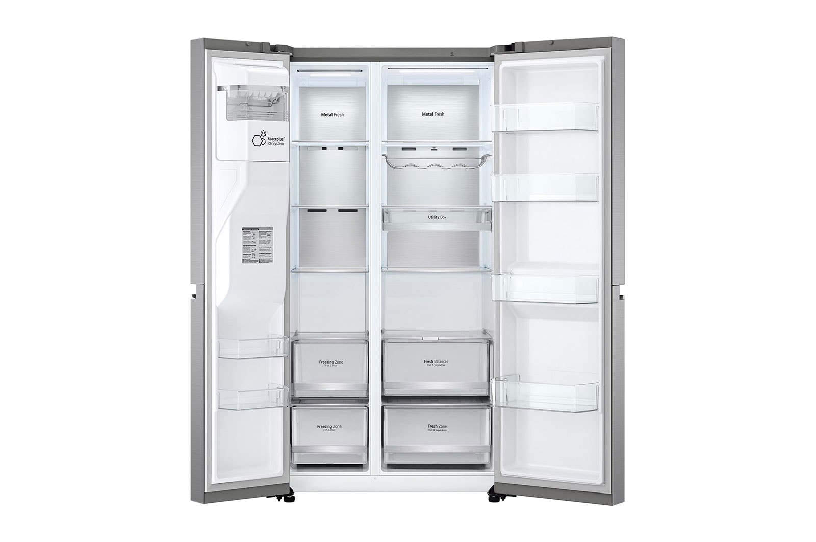 LG 635L Side by Side Fridge in Stainless Finish, GS-L635PLF