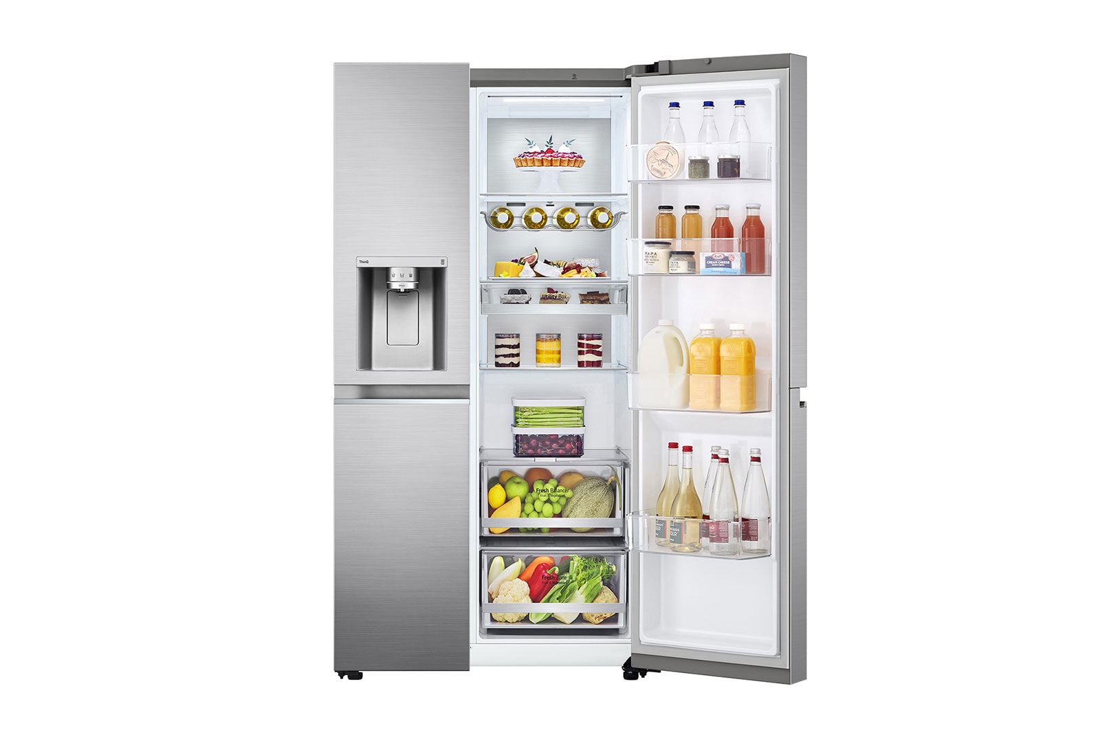 LG 635L Side by Side Fridge in Stainless Finish, GS-L635PLF