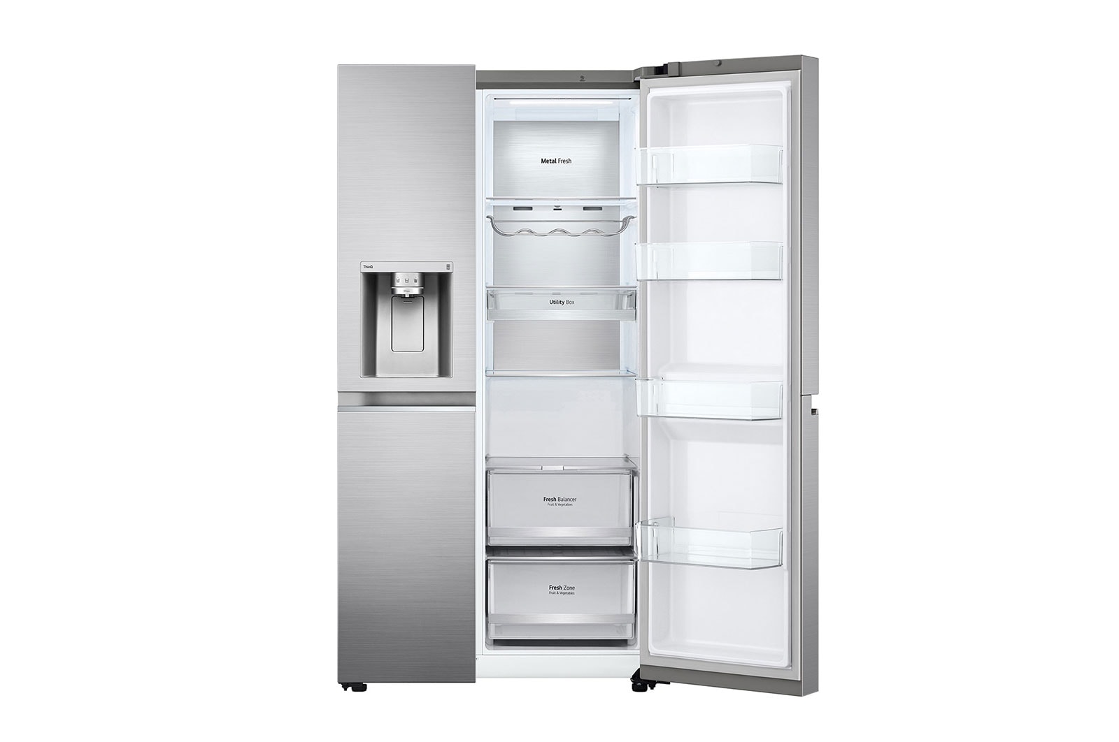 LG 635L Side by Side Fridge in Stainless Finish, GS-L635PLF