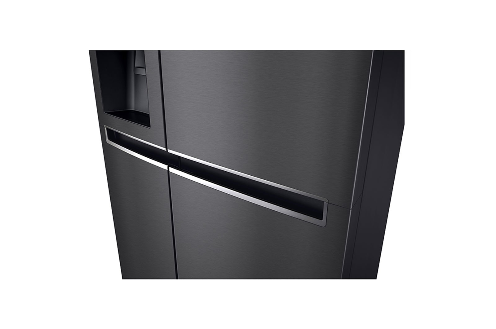 LG 625L Side by Side Fridge with Non-Plumbed Ice & Water Dispenser in Matte Black Finish, GS-L668MBNL