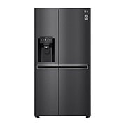 LG 625L Side by Side Fridge with Non-Plumbed Ice & Water Dispenser in Matte Black Finish, GS-L668MBNL