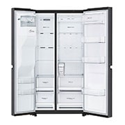 LG 625L Side by Side Fridge with Non-Plumbed Ice & Water Dispenser in Matte Black Finish, GS-L668MBNL