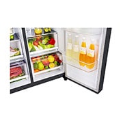 LG 625L Side by Side Fridge with Non-Plumbed Ice & Water Dispenser in Matte Black Finish, GS-L668MBNL