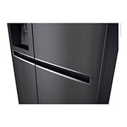 LG 625L Side by Side Fridge with Non-Plumbed Ice & Water Dispenser in Matte Black Finish, GS-L668MBNL