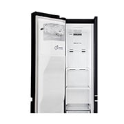 LG 625L Side by Side Fridge with Non-Plumbed Ice & Water Dispenser in Matte Black Finish, GS-L668MBNL