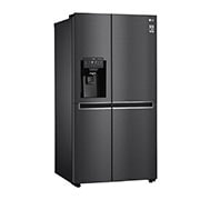 LG 625L Side by Side Fridge with Non-Plumbed Ice & Water Dispenser in Matte Black Finish, GS-L668MBNL