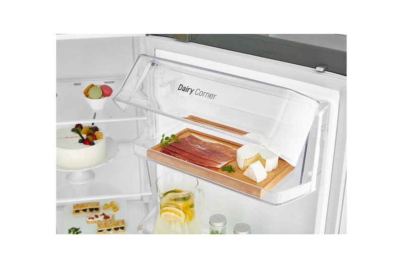 LG 625L Side by Side Fridge with Plumbed Ice & Water Dispenser, GS-L668PL