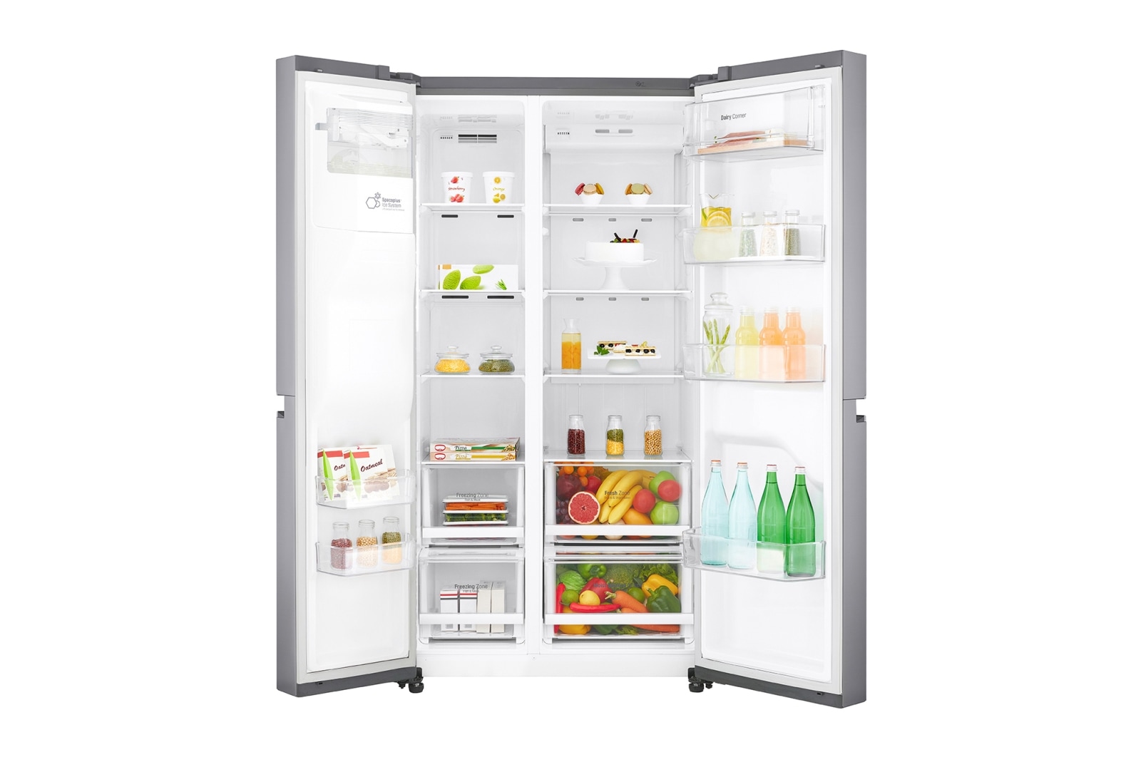 LG 625L Side by Side Fridge with Plumbed Ice & Water Dispenser, GS-L668PL