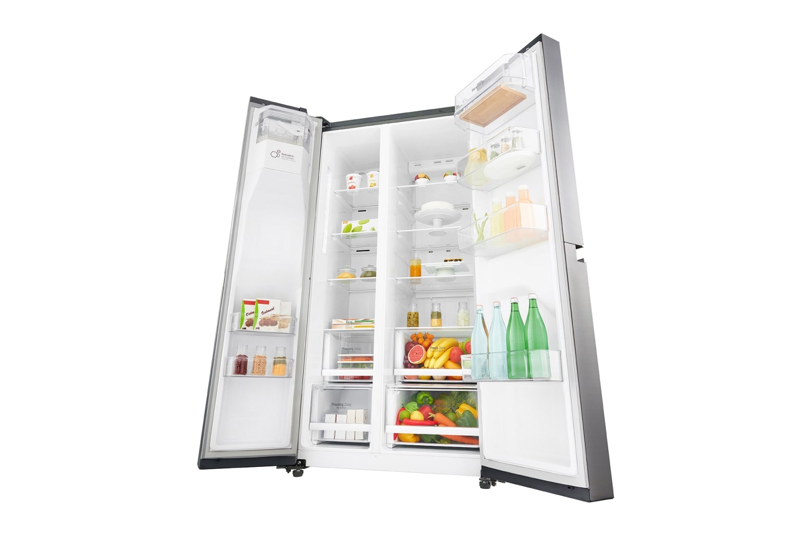 LG 625L Side by Side Fridge with Plumbed Ice & Water Dispenser, GS-L668PL