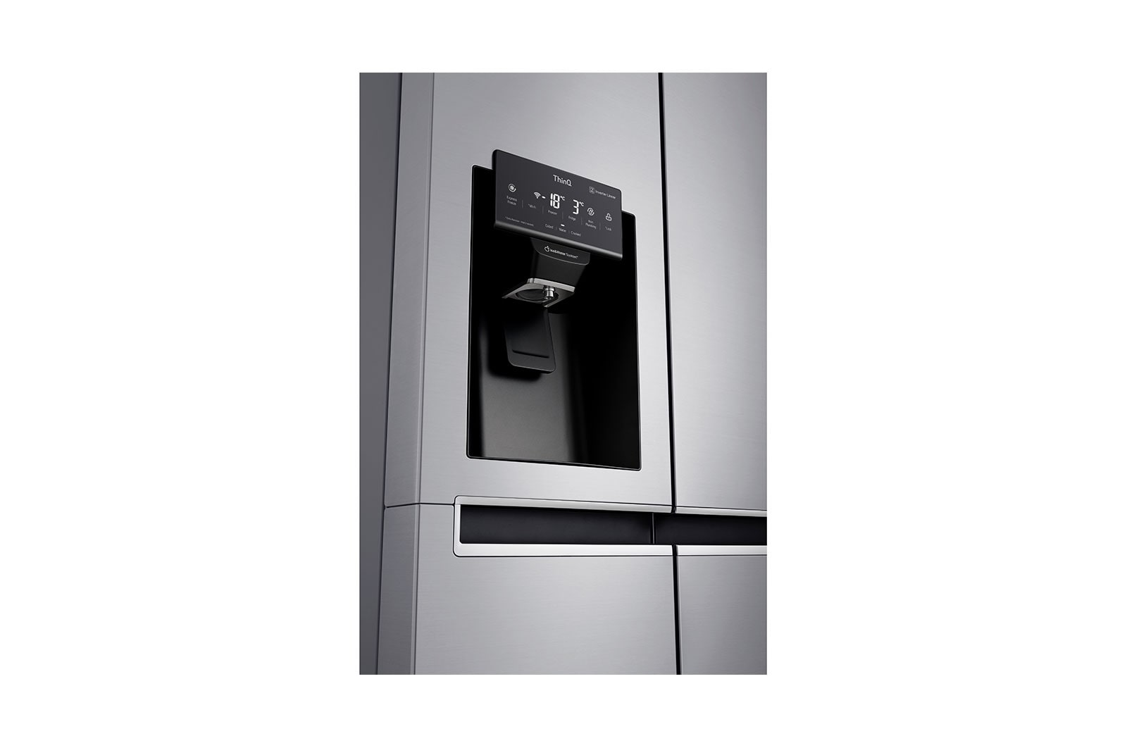 LG 625L Side by Side Fridge with Water & Ice Dispenser, GS-L668PNL