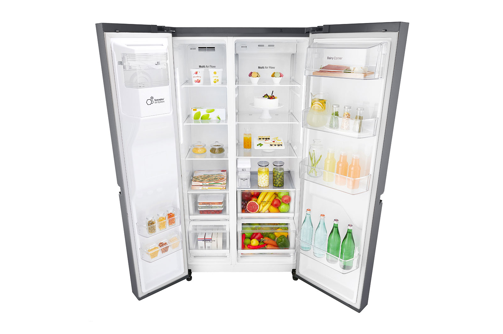 LG 625L Side by Side Fridge with Water & Ice Dispenser, GS-L668PNL