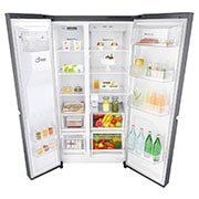 LG 625L Side by Side Fridge with Water & Ice Dispenser, GS-L668PNL