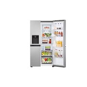 LG 635L Side by Side Fridge with Non-Plumbed Ice & Water Dispenser, GS-N600PL