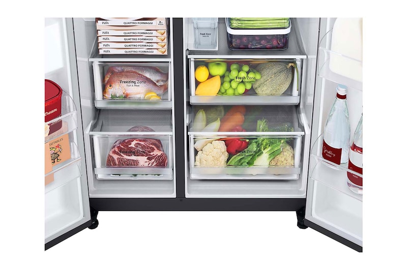 LG 635L Side by Side Fridge - Non-Plumbed, GS-N635MBL