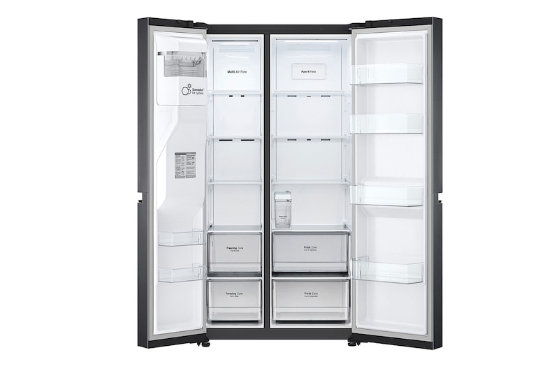 LG 635L Side by Side Fridge - Non-Plumbed, GS-N635MBL
