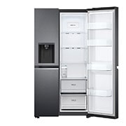 LG 635L Side by Side Fridge with Non-Plumbed Ice & Water Dispenser, GS-N635MBL